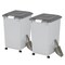 IRIS USA 54Lbs Dog Food Storage Container 2-Pack with Wheels, Airtight Lid, 2-Cup Scoop, Gray/Dark Gray